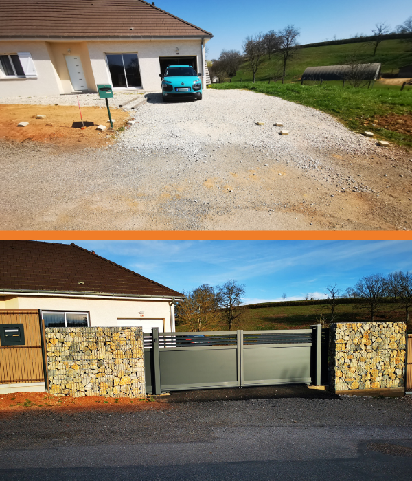 Projet client : installation d'un portail maison construction neuve